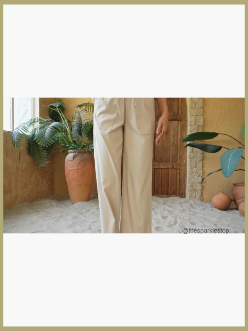 Linen Wide Leg Pants, High Waisted Flowy Palazzo with Pockets Drawstring - Picture 7 of 7